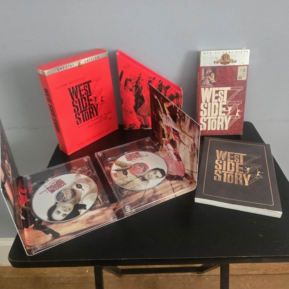 West side story 2 disc DVD set with play book and VHS West side story.